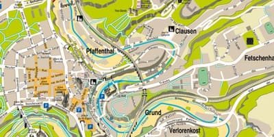 Ramani ya Luxemburg mitaani